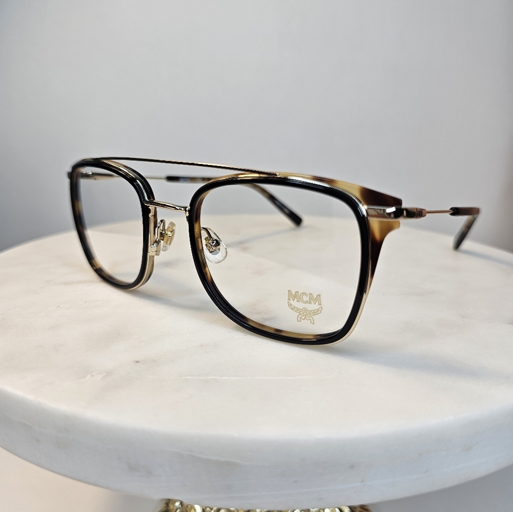 MCM Women's 53 mm Black & Havana Horned Aviator Style Eyeglasses Frames - Picture 3 of 15